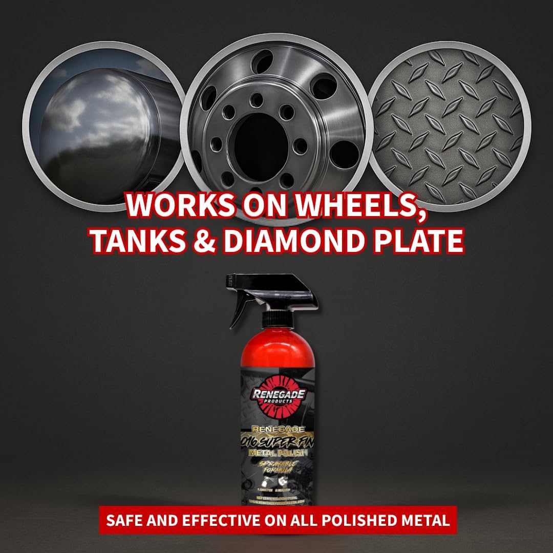 Renegade Products Polishing Final Finish Kit – Q16 Polish, 10" Flannel Buffing Wheel & Blueberry Compound for Final Stage Aluminum & Stainless Steel Shine
