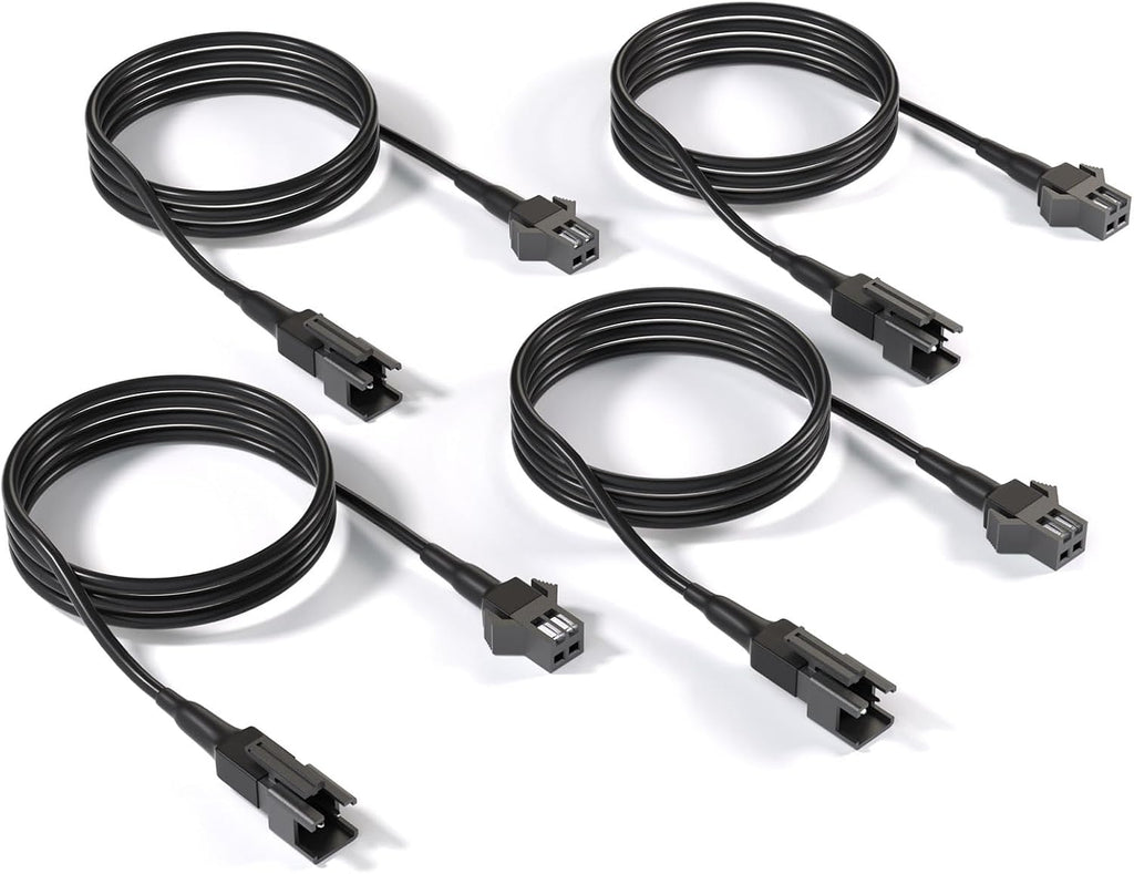 Honalia Pure White Rock Light Extension Wire 4 PCS, Extension Cable 47 Inch 2 Pin, 6000K White LED Rock Lights for Trucks UTV ATV RZR Golf Cart