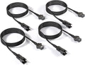 Honalia Pure White Rock Light Extension Wire 4 PCS, Extension Cable 47 Inch 2 Pin, 6000K White LED Rock Lights for Trucks UTV ATV RZR Golf Cart