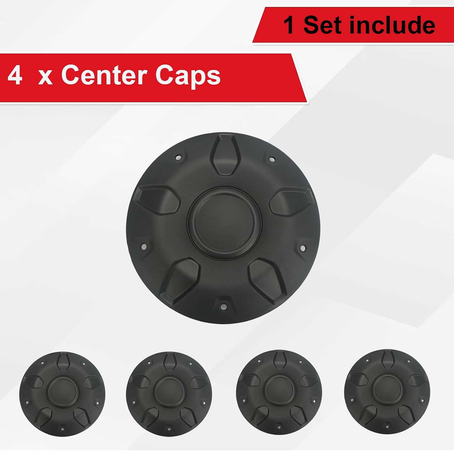 Steel Wheel Black Center Caps Kit 4pcs 16" Compatible with Ford Transit 150 250 350 350HD 2015-2026 Replace CK4Z-1130-C BK21-1130-CA