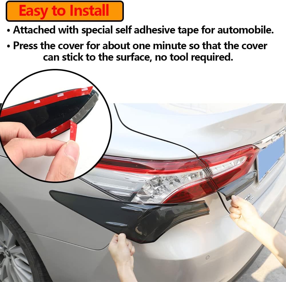 Tail Light Lamp Cover Guard Trim 4Pcs Tail Light Frame Bezels Decoration Compatible with Toyota Camry 2024 2023 2022 2021 2020 2019 2018 Accessories
