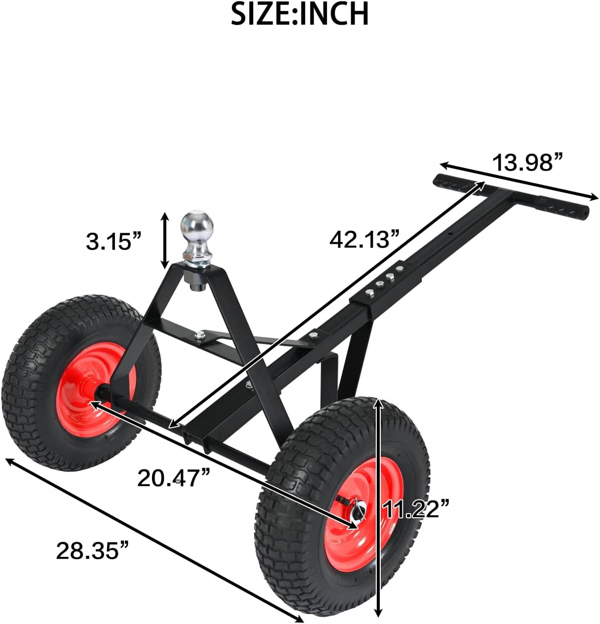 Geelife Trailer Dolly with 2 Inch Ball 600 Lbs Capacity for Moving Car Rv Boat Trailer, Great for Camping - Black - Iron - Versatile Compatibility - Camping
