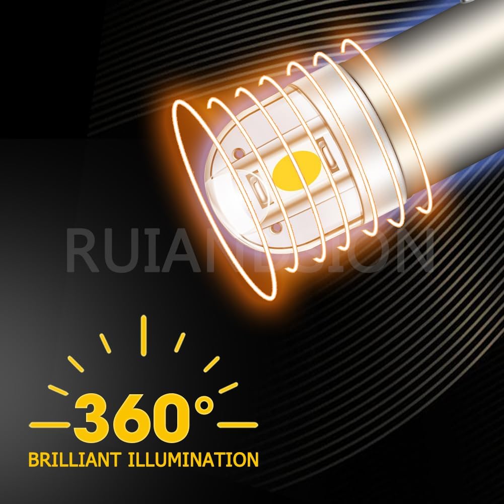 Ruiandsion BA9S LED Bulbs 40-Pack, 12V 0.6W Warm White Interior Lights, for Trunk Glove Box License Plate, Fits BA9S 53 57 257 1893
