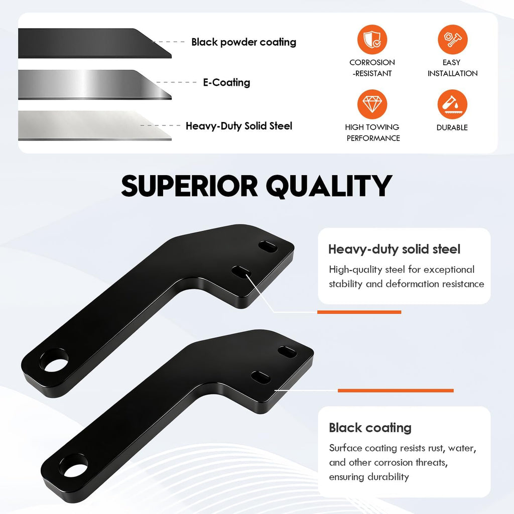 Rear Tow Hooks Kit, Rear Recovery Points for 2024 2025 Toyota Tacoma, 2PCS Steel Construction Recovery Points Hooks, Black Tow Hook