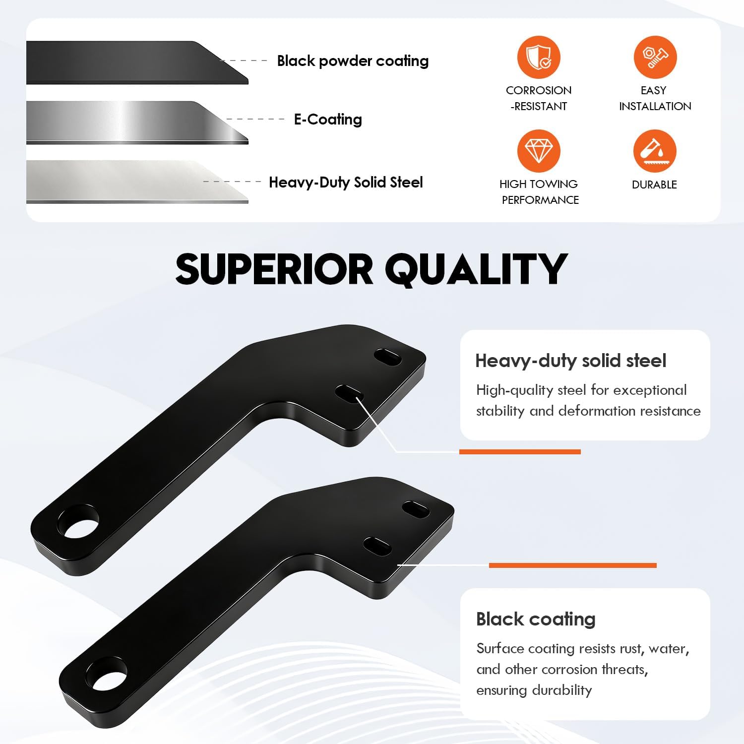 Rear Tow Hooks Kit, Rear Recovery Points for 2024 2025 Toyota Tacoma, 2PCS Steel Construction Recovery Points Hooks, Black Tow Hook