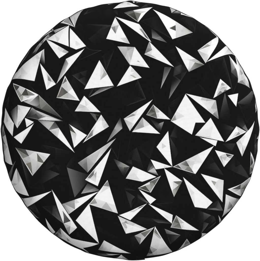 Black and White Glass Print Universal Spare Tire Cover for RV, Jeep | Wheel Protector Fits Rv, Trailer, Jeep, Shield Tires From Sun, Dirt And Rain For Outdoor Storage