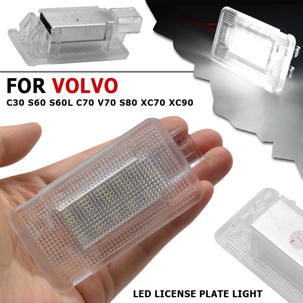 AJHLJ® 2Pcs Canbus Led Luggage Compartment Trunk Boot Light Courtesy Footwell Interior Lamp For Volvo C30 S60 S60L C70 V70 S80 XC70 XC90
