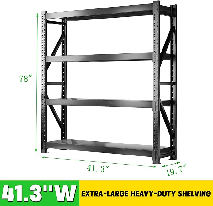 3000LBS Heavy Duty Storage Shelves, 4-Tier Adjustable Garage Organization - Image 3