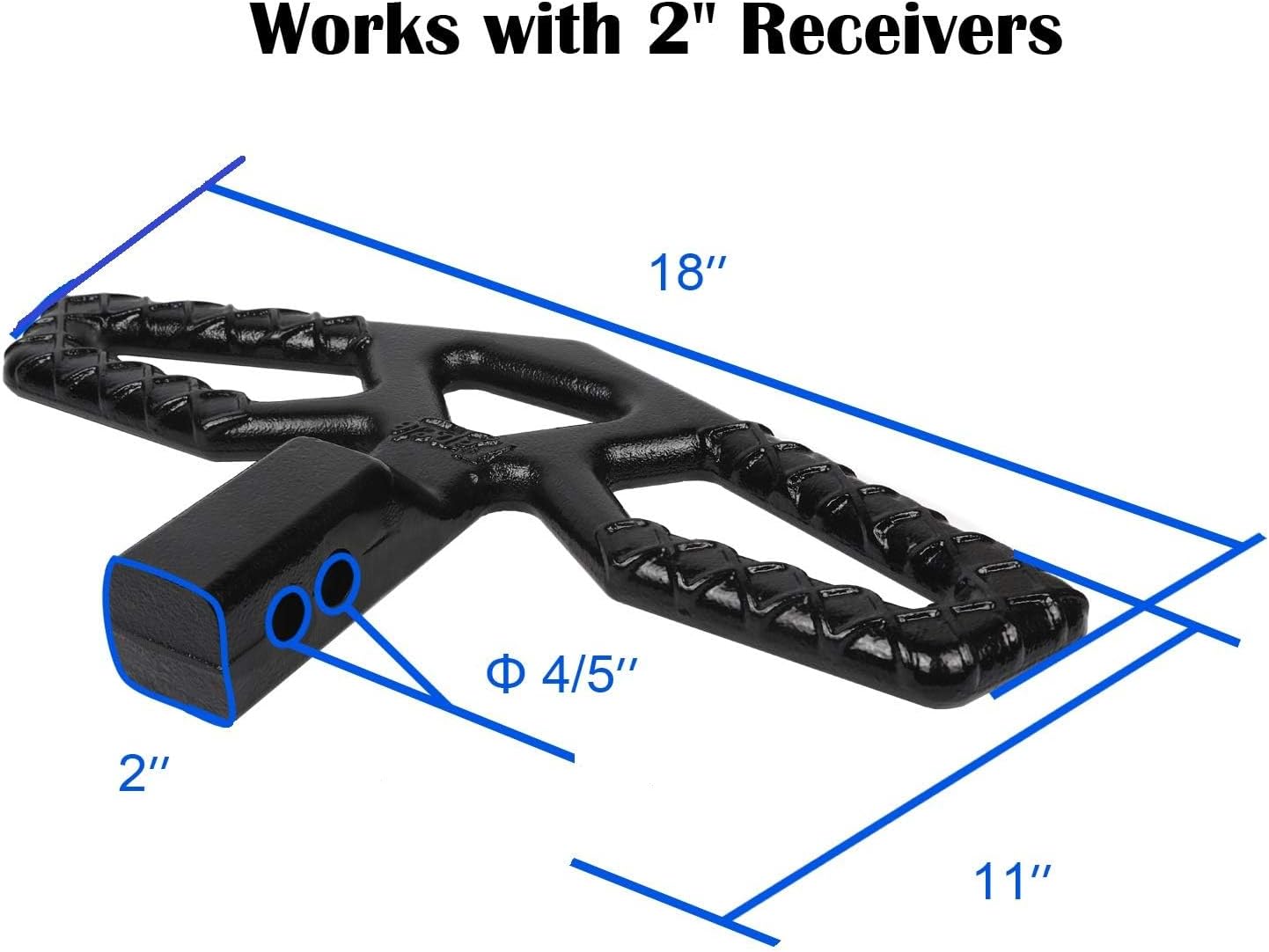 Eapele Tow Hitch Step for 2 inch Receiver, Universal Anti Slip Bumper Guard，Strong Steel 10000lbs Maximum Load, for Trailer Tow Truck Pickup SUV Pickup Van RV
