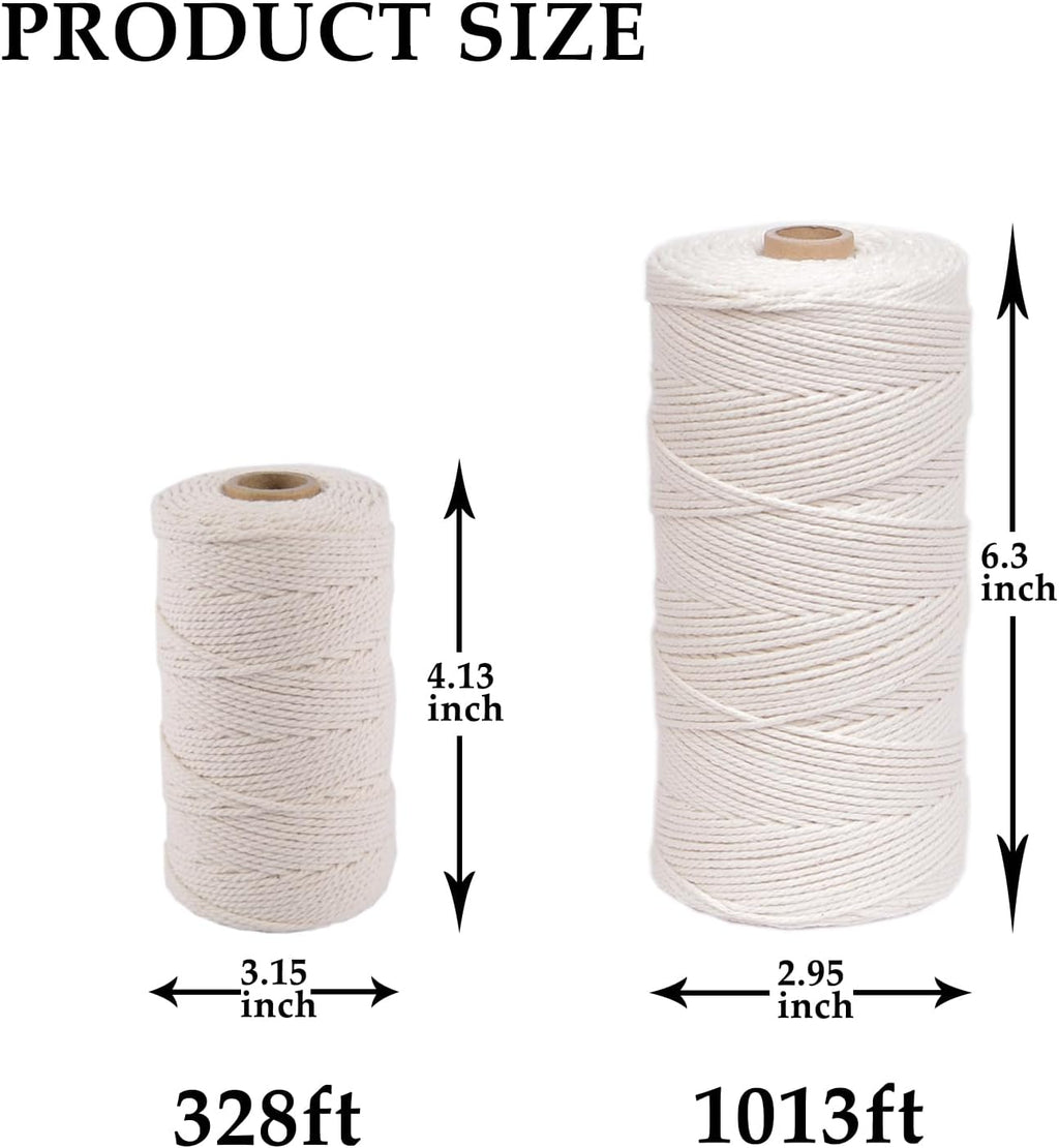 328ft Butchers Cotton Twine String 2mm Cooking Twine Food Safe for Bakers, Meat and Roasting, Gift Wrapping, Crafting & Knitting