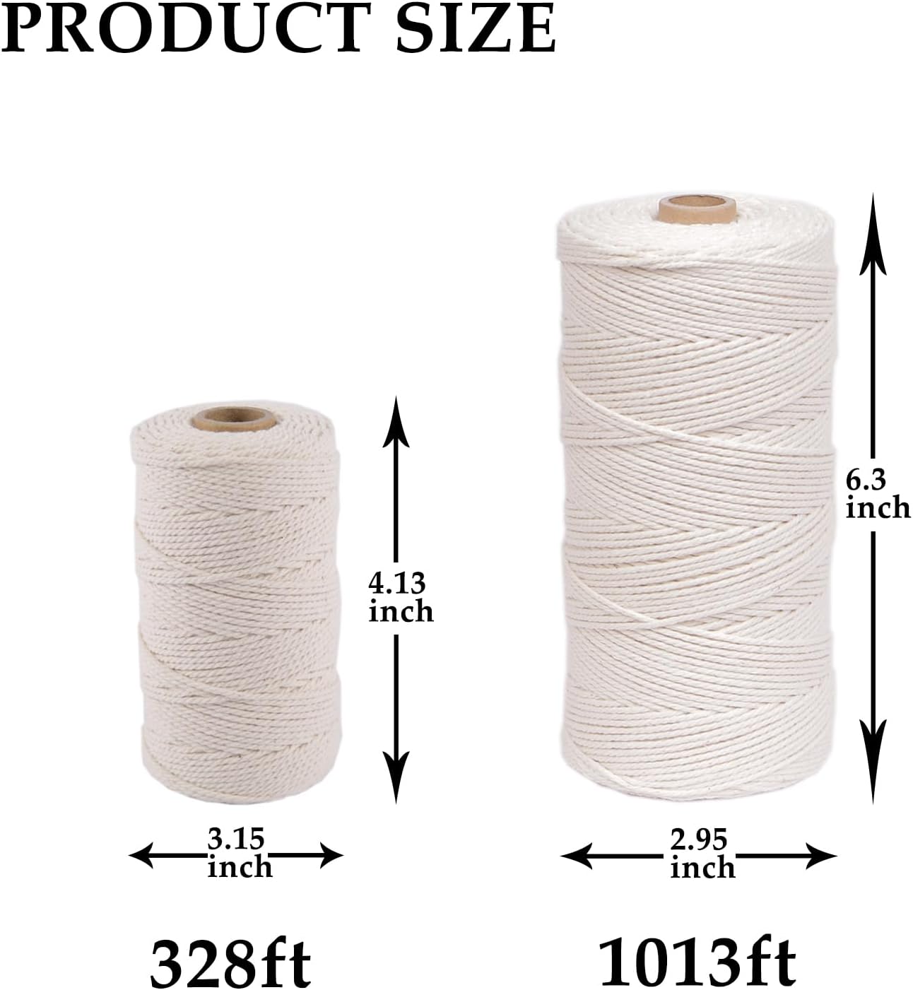 328ft Butchers Cotton Twine String 2mm Cooking Twine Food Safe for Bakers, Meat and Roasting, Gift Wrapping, Crafting & Knitting