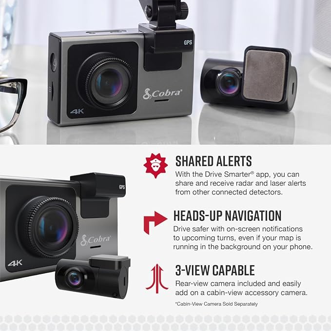 Bundle of Cobra SC 400D Smart Dash Cam