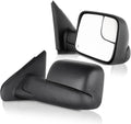 ECCPP Towing Mirrors Fit 02-08 For Dodge For Ram 1500 03-09 For Dodge For Ram 2500 3500 Pickup Truck Power Heated Tow Folding Side View Black Mirror Pair Set Right Passenger And Left Driver Side