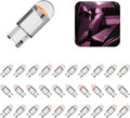 beypovk 30PCS 194 LED Light Bulbs, 6000K 168 2825 W5W T10 Wedge COB LED Replacement Bulbs, Error Free Interior Bulbs for Car Dome Map Door Courtesy License Plate Lights (Pink)