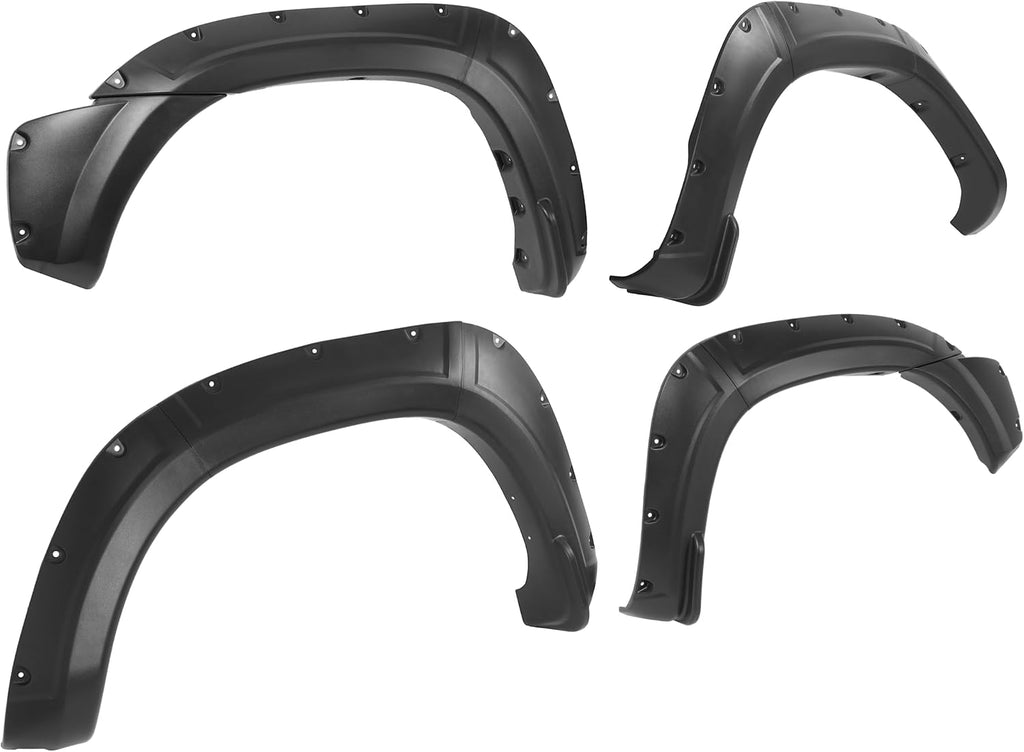 ALMULOO 4Pcs Fender Flares Compatible with 2012-2015 Toyota Tacoma | Fleetside 6 FT (72") Long Bed Models Only Wheel Arch Covers PP Plastic Textured Black