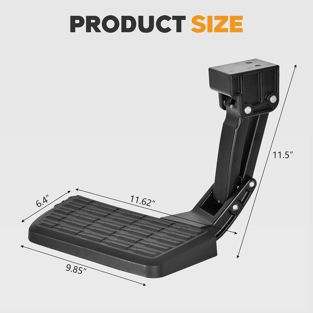 75306-01A Rear Bed Step Compatible with 2009-2018 Dodge Ram 1500, Ram 2500/3500 (Excludes Dual Exhaust & EcoDiesel Models) Retractable Bumper Tailgate Step