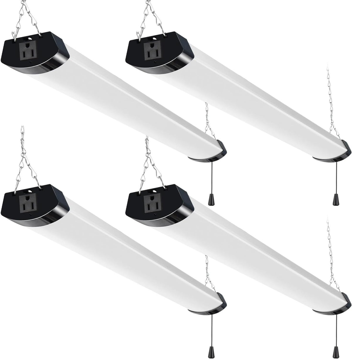 hykolity 120W LED Shop Light Linkable, 5000K 4FT Black Utility Shop Lights