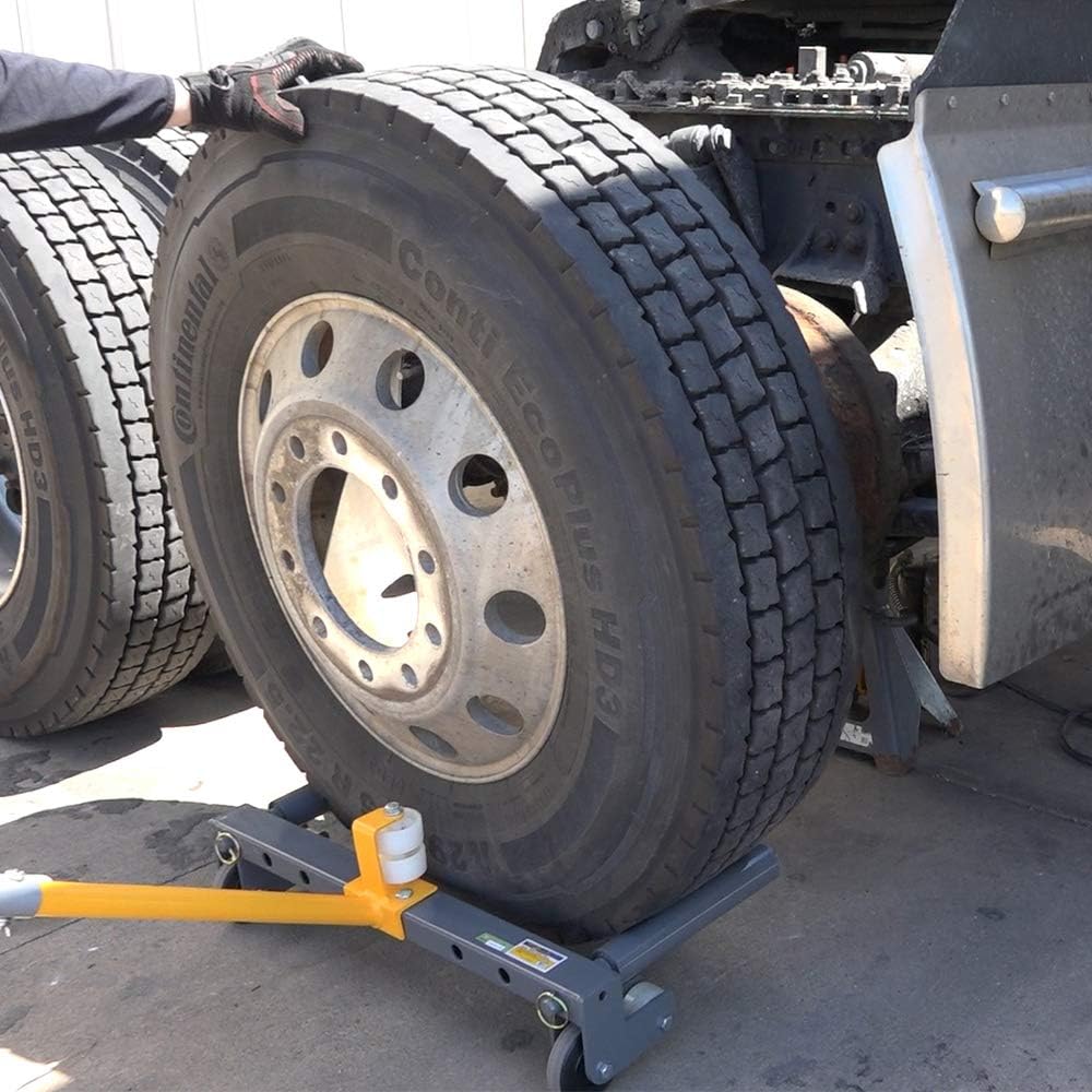 Rolling Wheel Dolly for Changing Car, Truck, Skid Steer, ATV, and Trailer Tires, Tire Lift for Large and Small Vehicles, 3 Roller Positions, 485 Pound Capacity