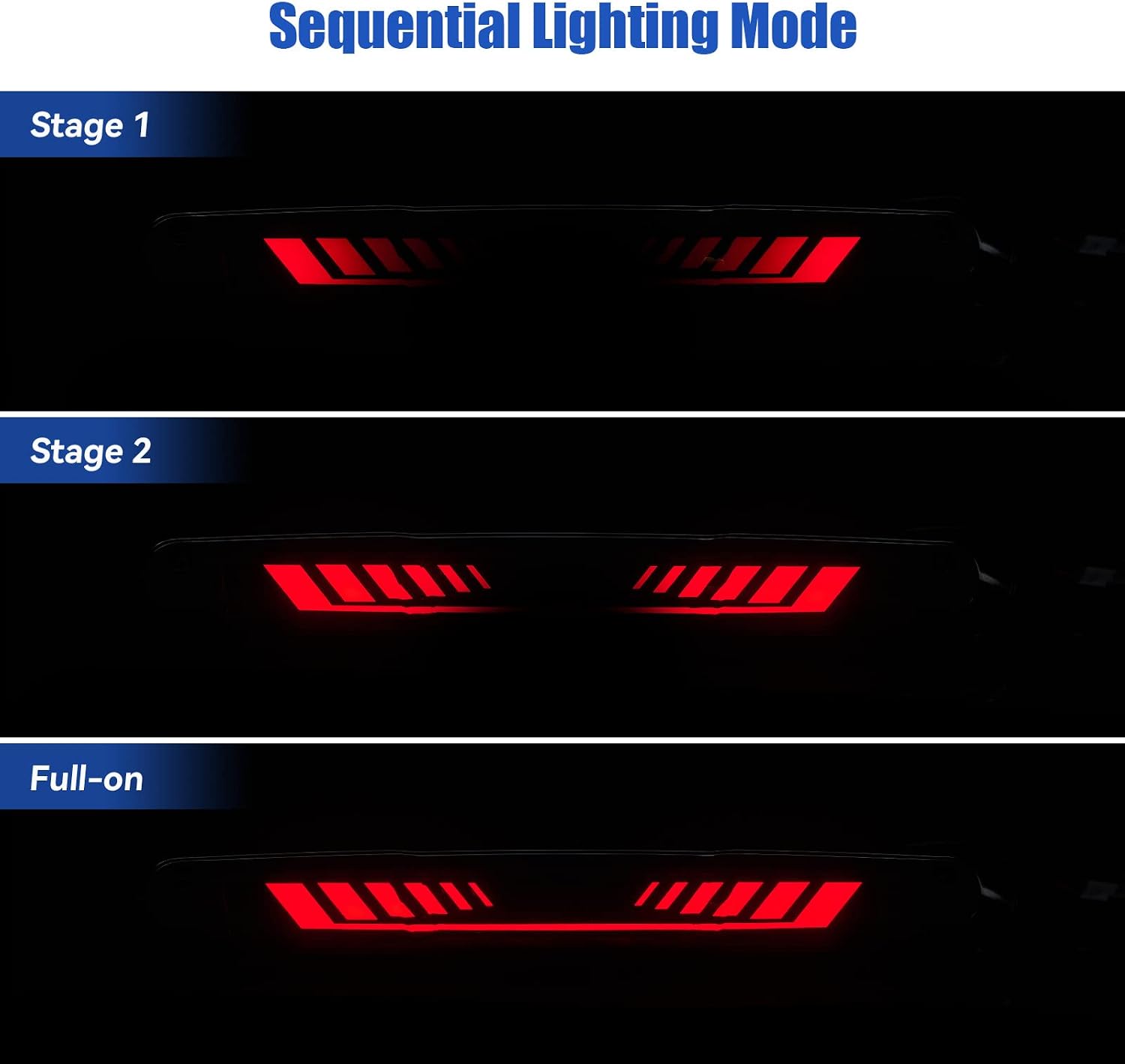 Third 3rd Brake Light for 2007-2013 Chevy Silverado/GMC Sierra 1500 2500 3500, TIME TUNNEL Sequential LED High Mount Stop Light for 2014 Silverado/Sierra Classic, Rear Center Cab Tail Lamp