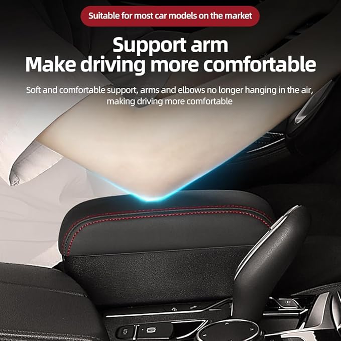 JEYODA Car Armrest Box with Cup Holder Car Central Liftable Armres Storage - Image 4