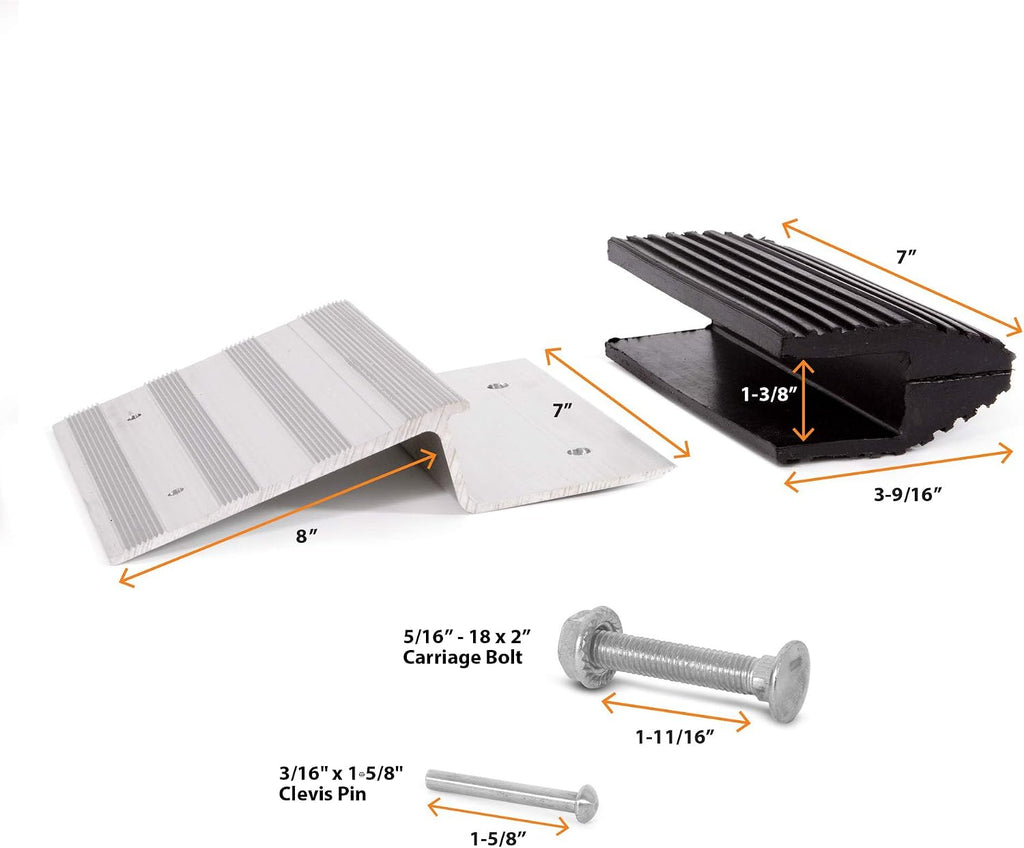 AFA Tooling Truck and Trailer Loading Ramp Kit | Quickly Create a Wide Ramp with 2 x 8 Lumber: Just Attach Aluminum Brackets and Rubber Feet | Load Your Lawn Mower, 4-Wheeler, ATV, and More with Ease