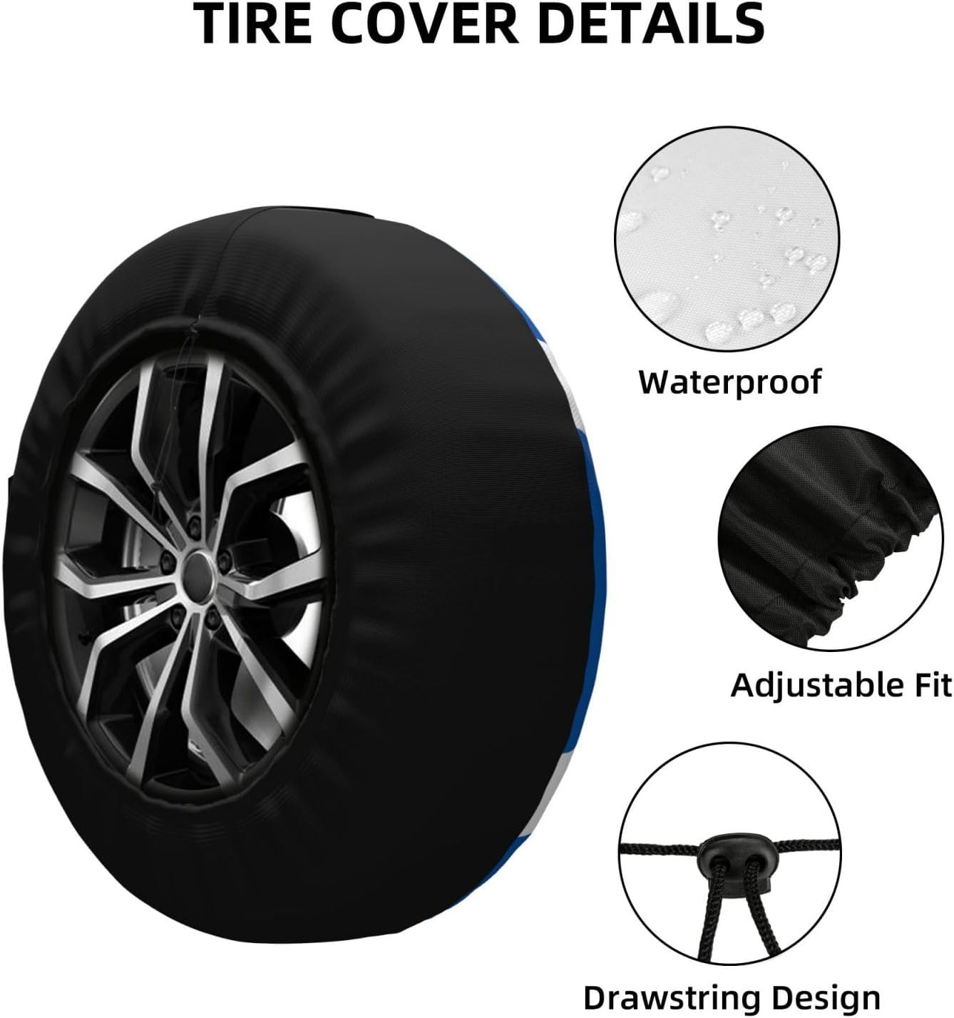 Scottish Flag Print Universal Spare Tire Cover for RV, Jeep | Wheel Protector Fits Rv, Trailer, Jeep, Shield Tires From Sun, Dirt And Rain For Outdoor Storage