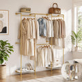 kakabb industrial pipe clothing rack with shelves, wall, main product view