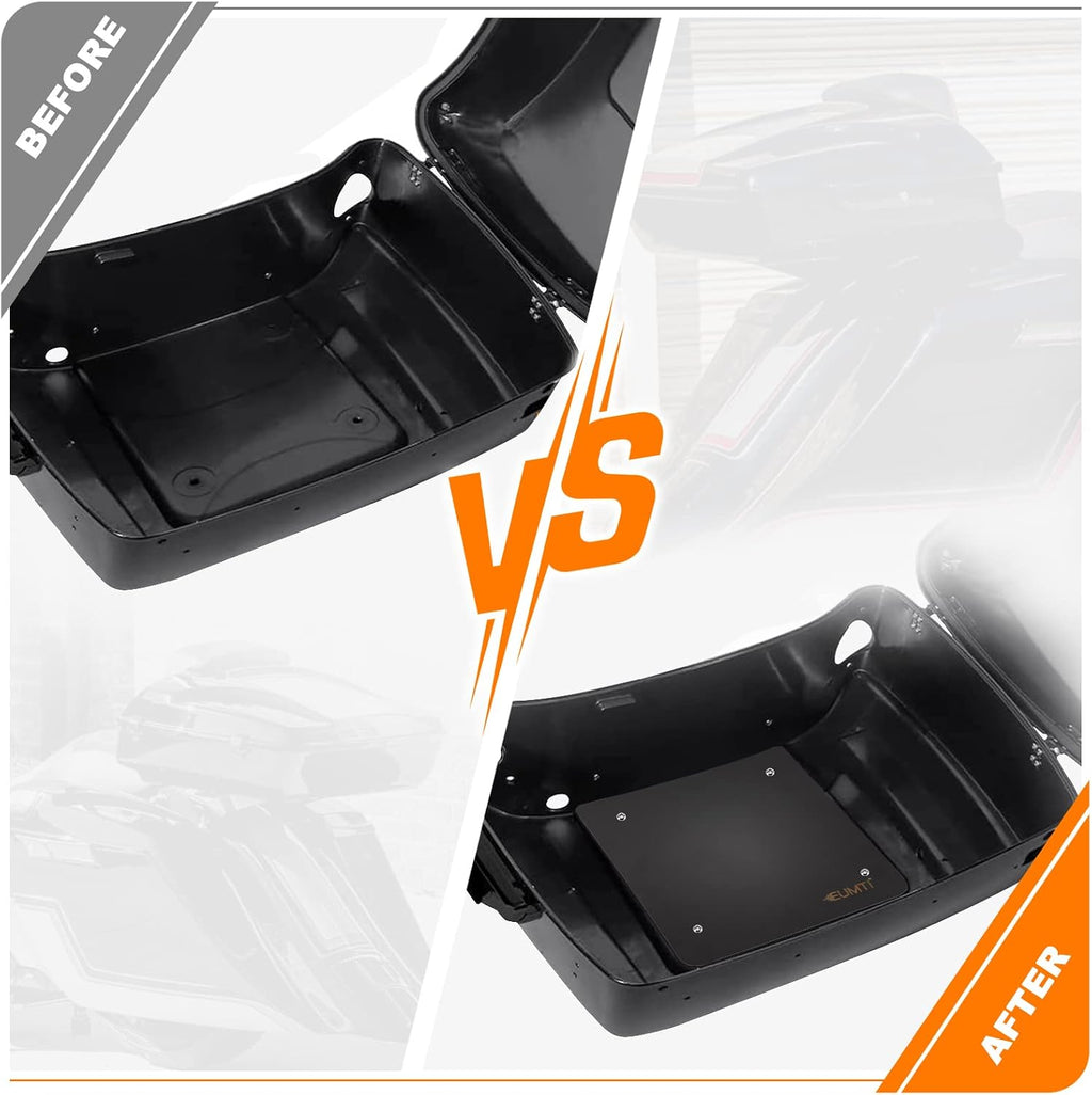 Metal Base Plate, 2MM Thick Laser Cut Trunk Inner Mounting Base Reinforcement Plate Compatible with Harley Touring Rushmore Chopped King Razor Touring Pack 2014-2026