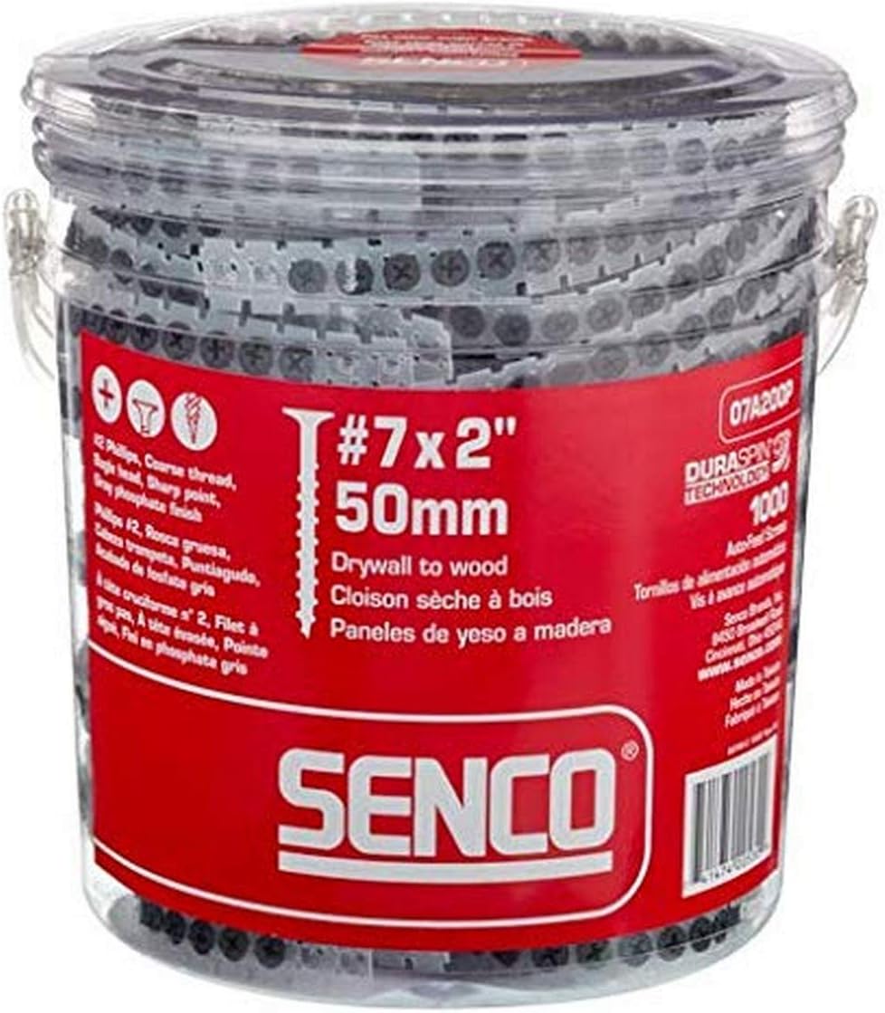 senco duraspin #7x2 collated drywall to wood screw shown in use