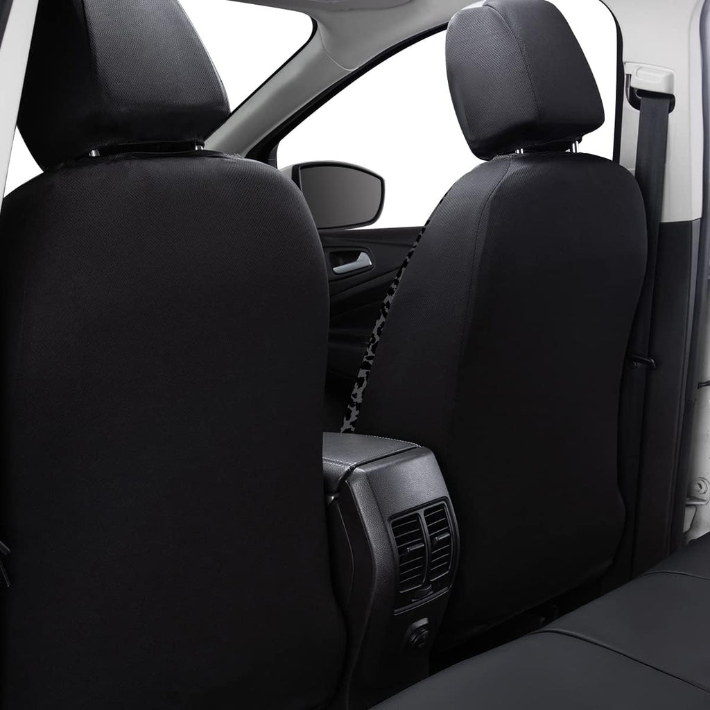 flying banner carbon fiber leather vehicle seat covers, close-up detail