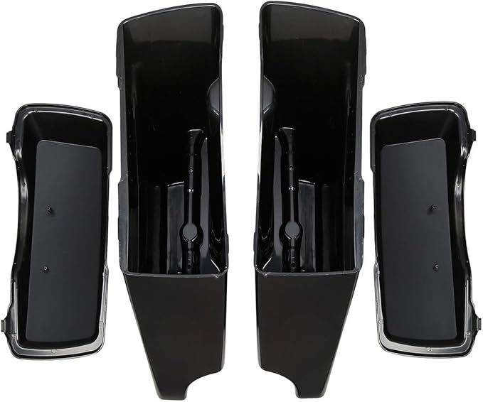 XFMT Unpainted 5" Stretched Extended Hard Saddlebags Dual Exhaust Compatible - Image 4