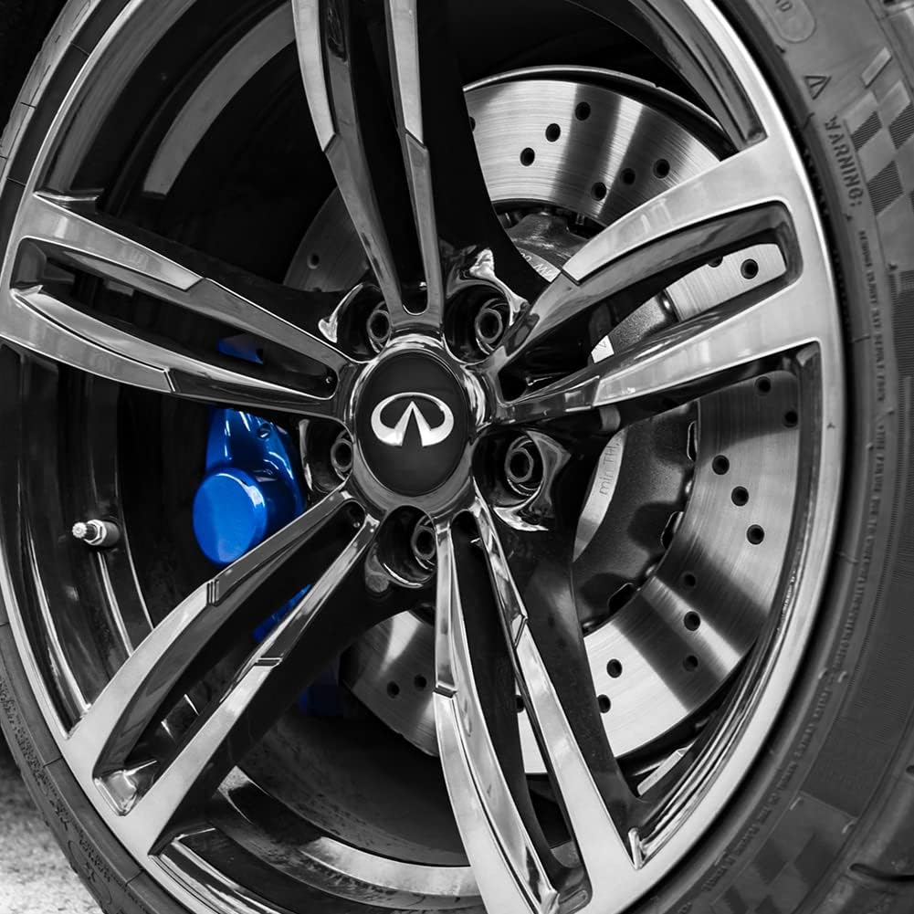 4pcs Wheel Center Caps Sticker for Infiniti QX50 Q50 Q70 Q70L Q60 QX60 QX80 EX25 EX35, Black Wheel Center Hub Covers Sticker, 65mm/2.56''