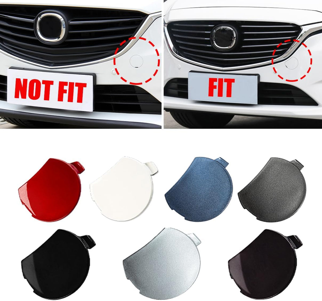 Front Bumper Towing Tow Hook Hole Eye Cover Cap for Mazda 6 Atenza 2017 2018 GW2F-50-A11 (Black)