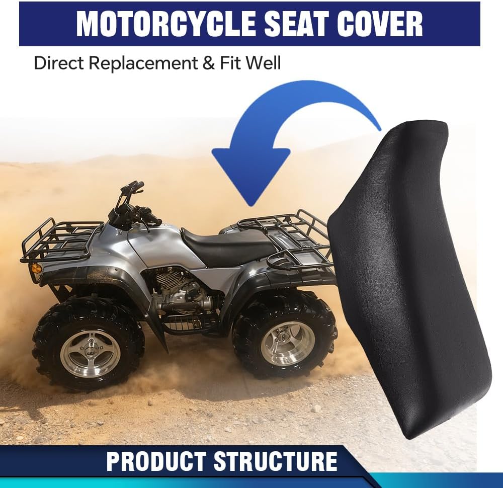 PIT66 Replacement ATV Seat Cover Fit Honda FourTrax 300 1988-2000 | Weather-Resistant Black Replacement Seat Cover with Durable Leather Construction Construction Fit FourTrax 300 1988-2000