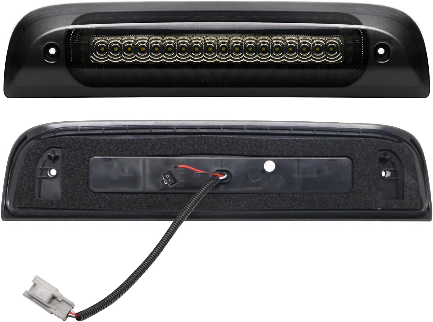 LED Third 3rd Brake Light Replacement for 2014-2019 Silverado Sierra 1500 2500HD 3500HD High Mount F1 Style Strobe Brake Light Smoked Lens