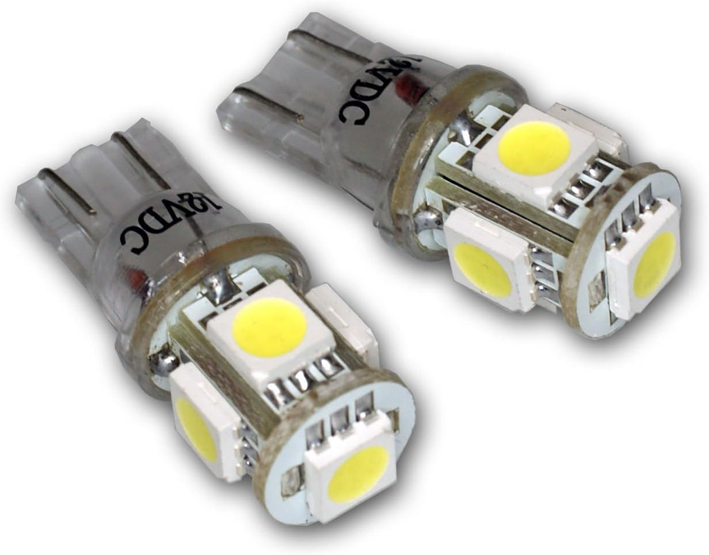 LEDUHL-T10-WS5 Under Hood Light LED Light Bulbs T10 Wedge, 5 SMD LED White 2-pc Set