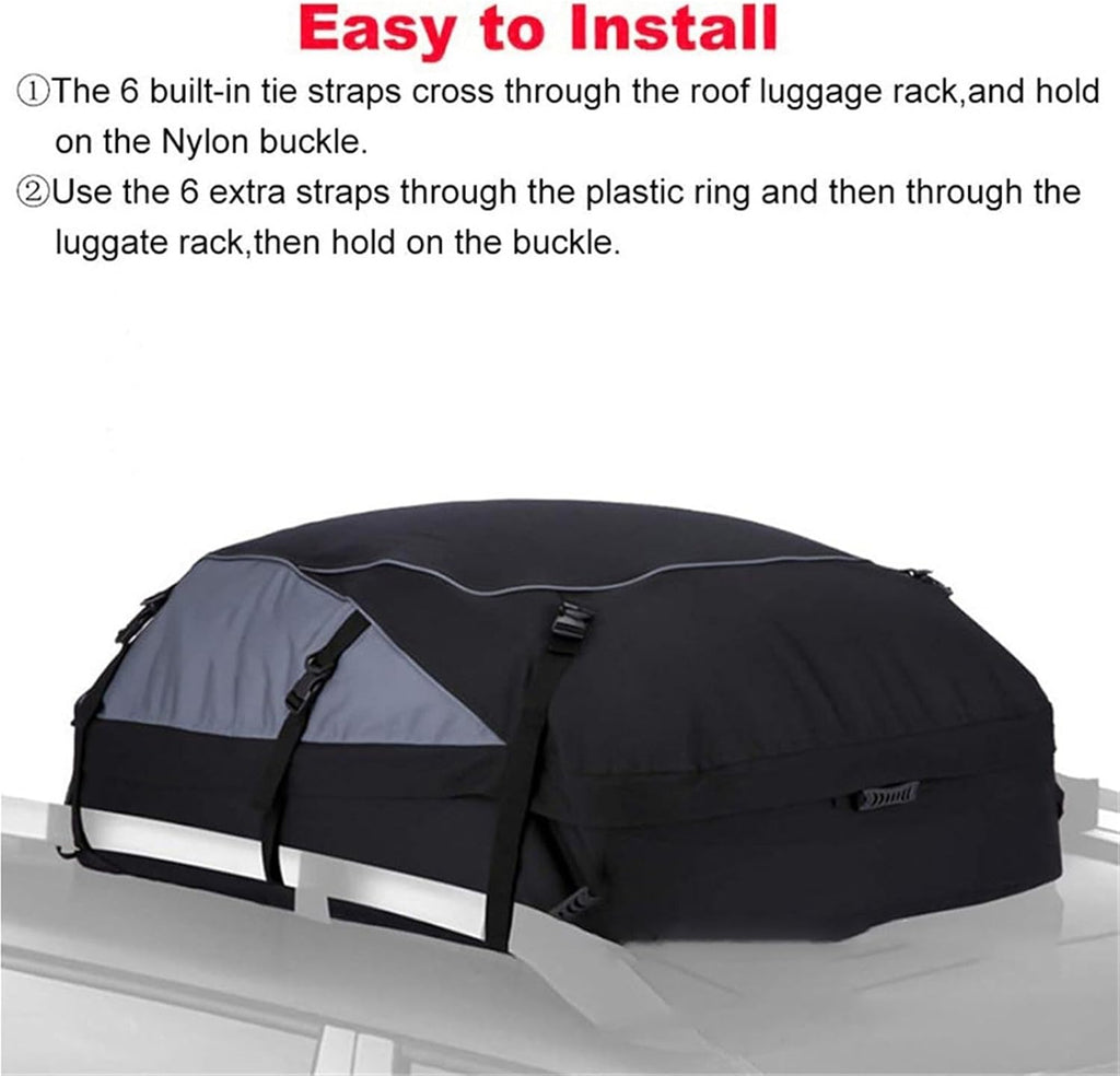 Car Cargo Roof Bag Waterproof Auto Rooftop Luggage Storage 600D Oxford SUV Van Foldable Roofs Bags(M)
