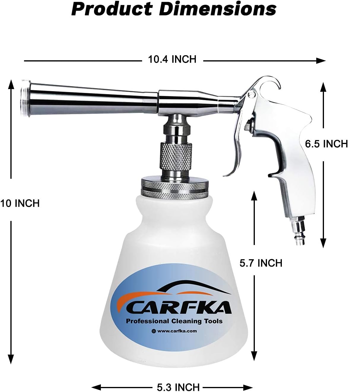 Car Cleaning Gun, CARFKA High Pressure Car Detailing Wash Gun 1L Foam Bottle Wash Spray Bottle Nozzle with Metal Spinner