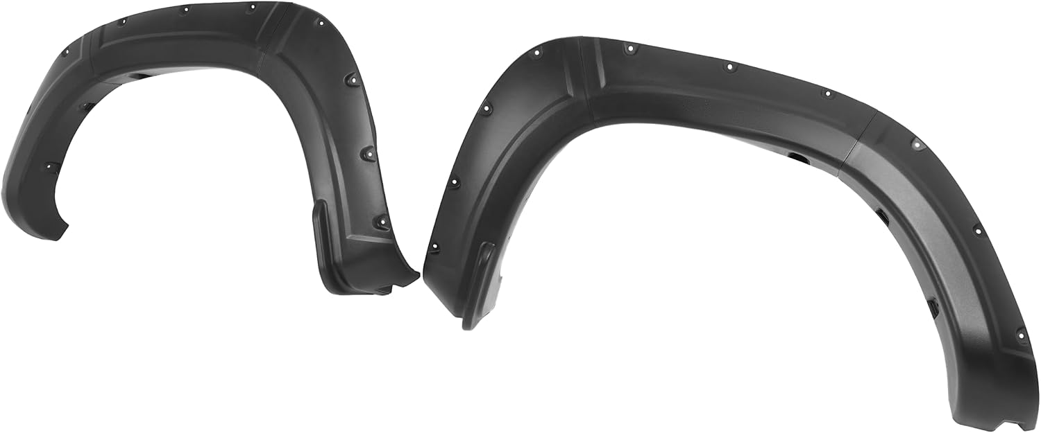 ALMULOO 4Pcs Fender Flares Compatible with 2012-2015 Toyota Tacoma | Fleetside 6 FT (72") Long Bed Models Only Wheel Arch Covers PP Plastic Textured Black