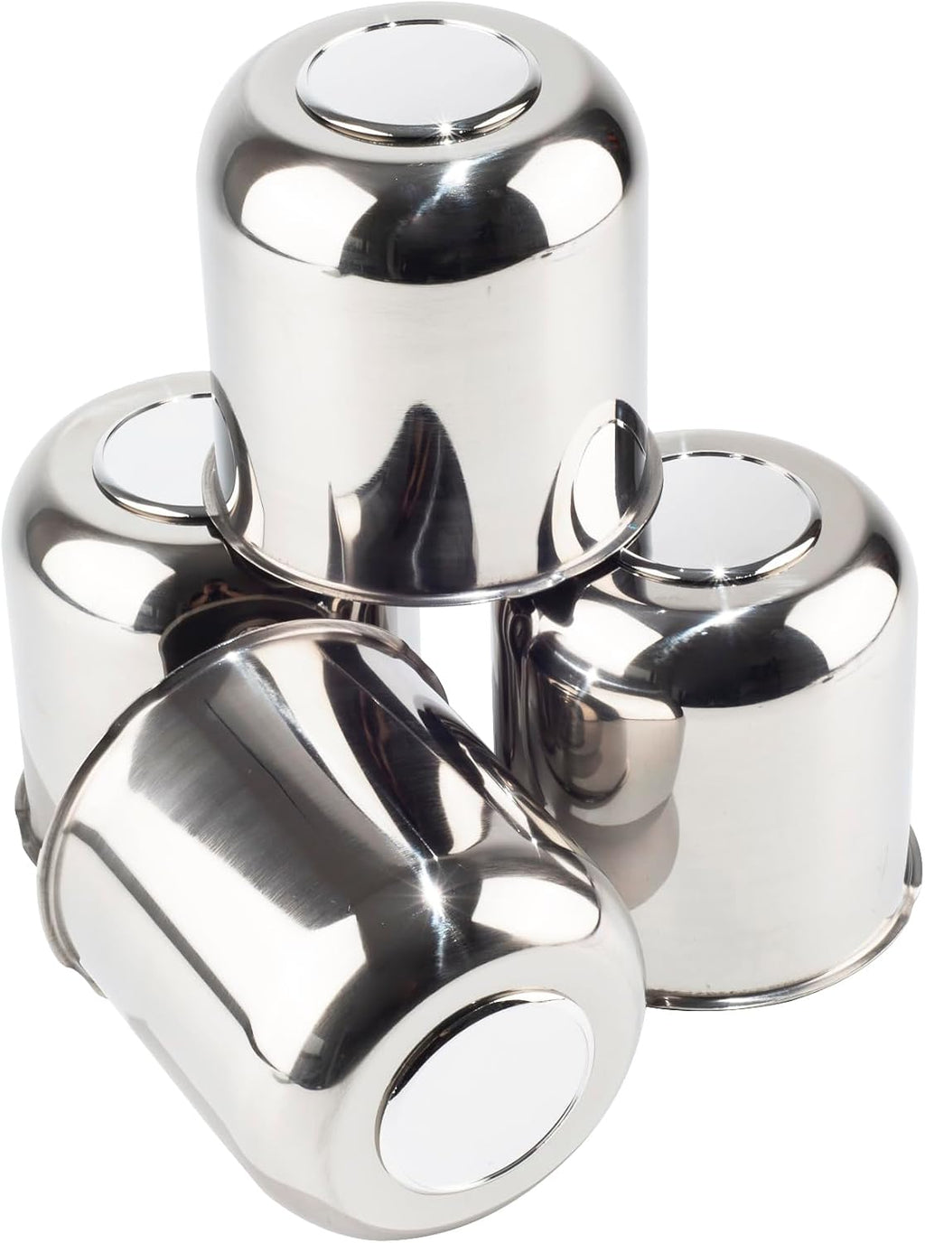 4Pcs 4.25" Push Through Wheel Center Caps Stainless Trailer Hub Cap for Truck SUV RV Wheel Rim (Fit 4.25" Bore 4.29" H Chrome)