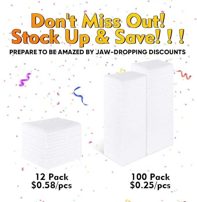 HOMEXCEL White Shop Towels 100 Pack, Reusable Microfiber Towels - Image 5