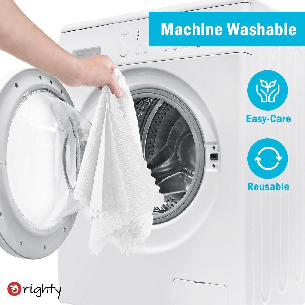 Orighty Microfiber Cleaning Cloth Bulk, 100 Pack, 11.5x11.5 inch, White | Microfiber Towels for Cars, Multi-Purpose Shop Towels, Soft Highly Absorbent Cleaning Rags for Car, Home, Kitchen