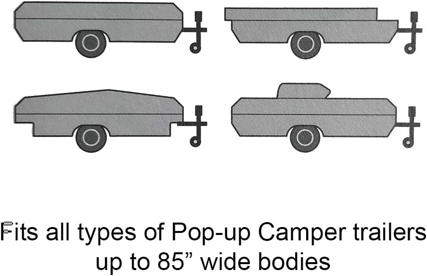 GEARFLAG Pop-up Camper Cover fits 14' - 16' Reinforced Windproof Side-Straps, Anti-UV Water-Resistance Heavy Duty Triple Layers for Trailer RV (Fits 14' - 16')