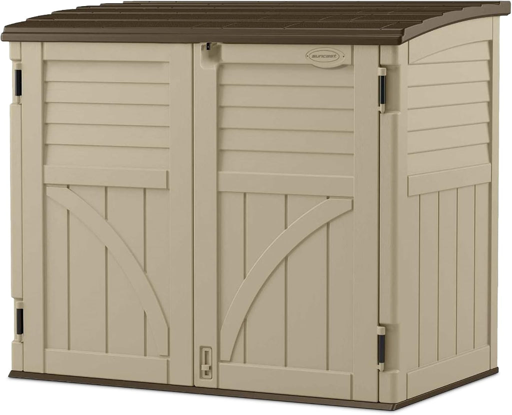 suncast horizontal shed, compact outdoor storage system, 34, main product view