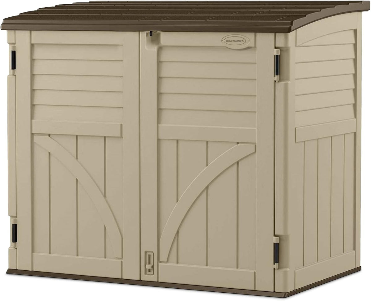 suncast horizontal shed, compact outdoor storage system, 34, main product view