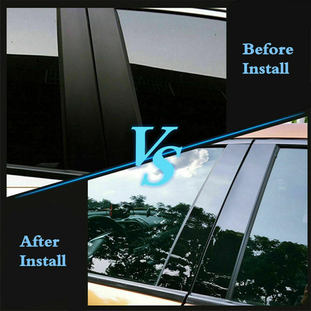 6pcs Black Exterior Door Window Pillar Posts Molding Cover Panel Trim Stickers Side Door Window Cover Trim Replacement for Dodge Charger 2011‑2021