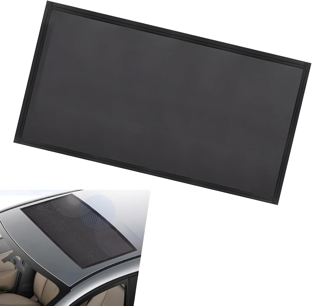 Car Roof Sunroof Sunshade Net, Outdoor Cooling Camping Skylight Ventilation Net, 39.37" x 25.59" Adsorption Sunscreen Heat Insulation Protective Mesh, Universal for Most Vehicles (Black)