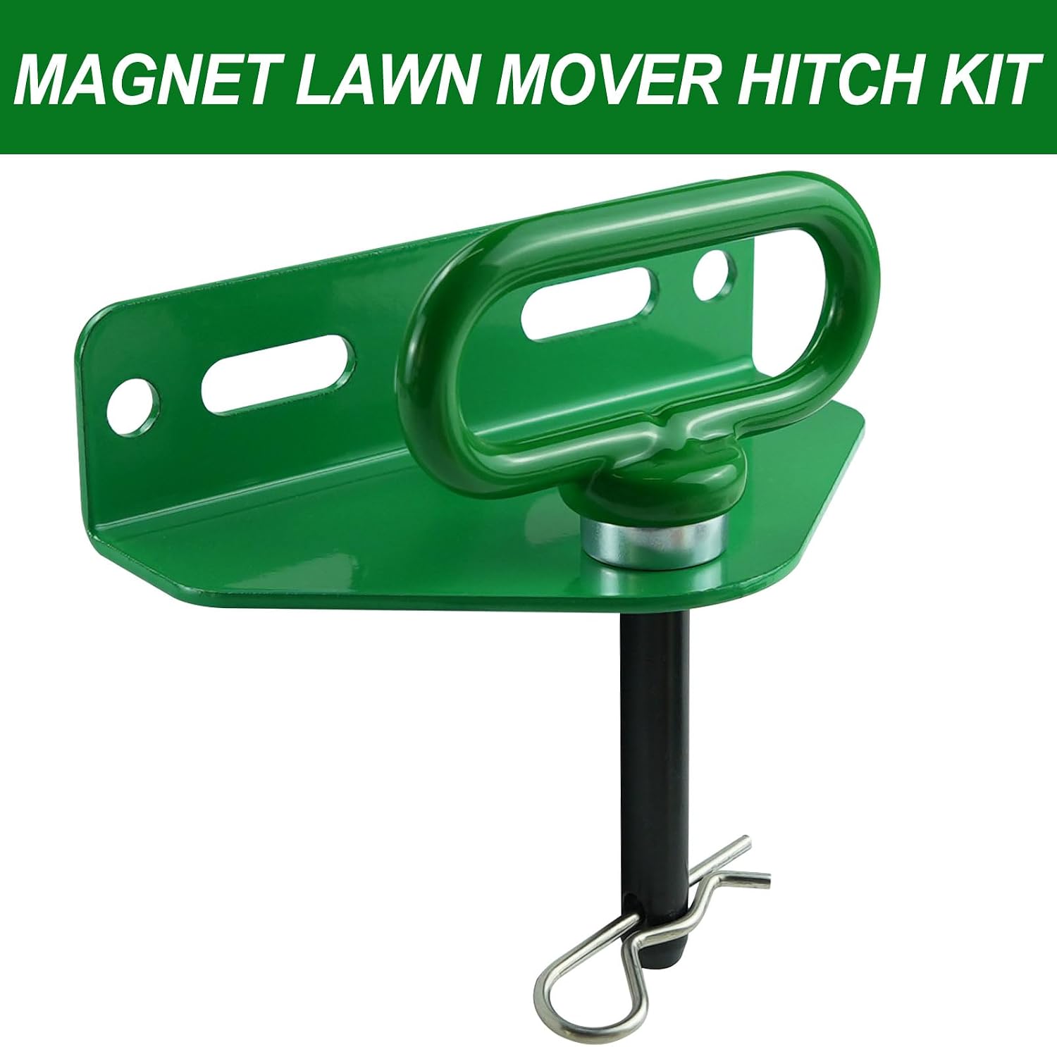 Heavy Duty Zero Turn Mower Hitch Kit with Bolts 1/8"(3mm) and Strong Magnetic Hitch Pin 1/2'' Hole Trailer Hitch Mount Green (Pack of 1)