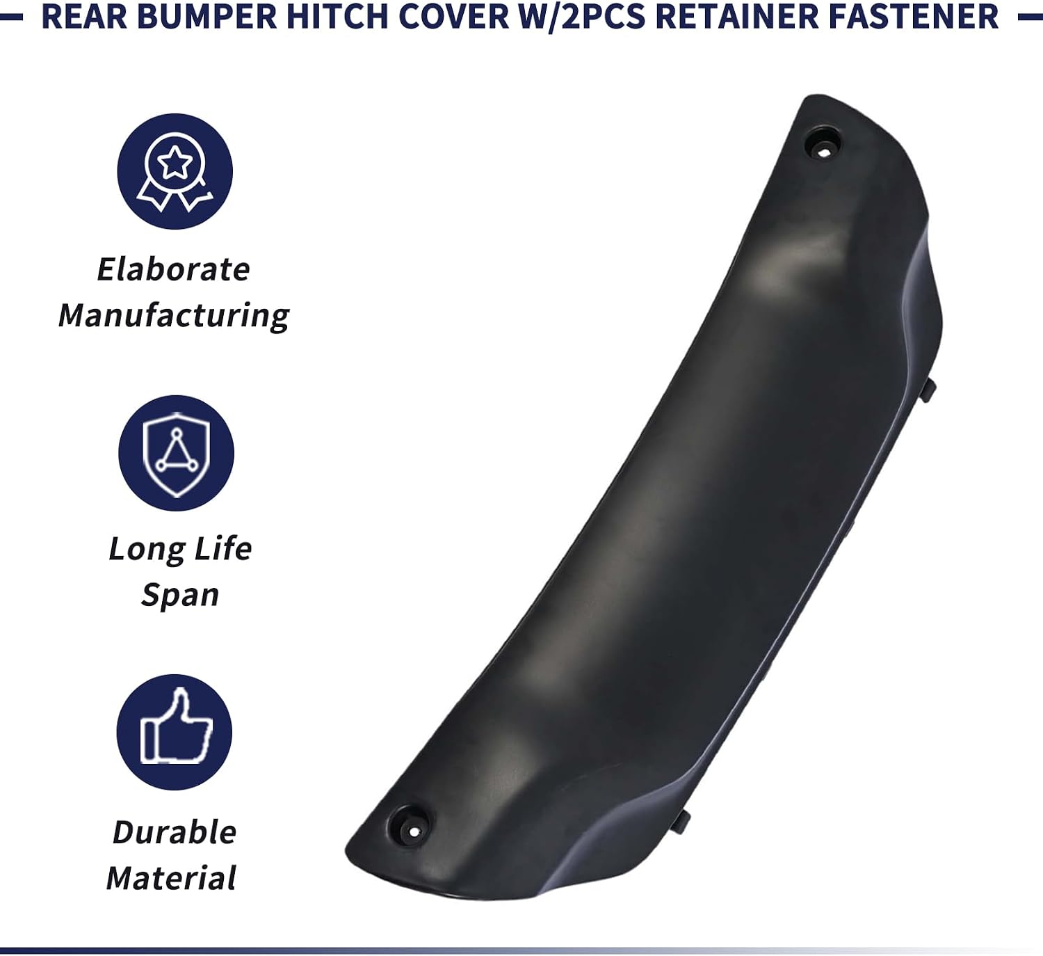 68157472AA Rear Trailer Tow Hitch Cover W/2Pcs Retainer Fastener Fit for Jeep Grand Cherokee SRT 2012-2021 Bumper Trailer Hitch Panel Trim Bezel 68158192AA 68158193AA