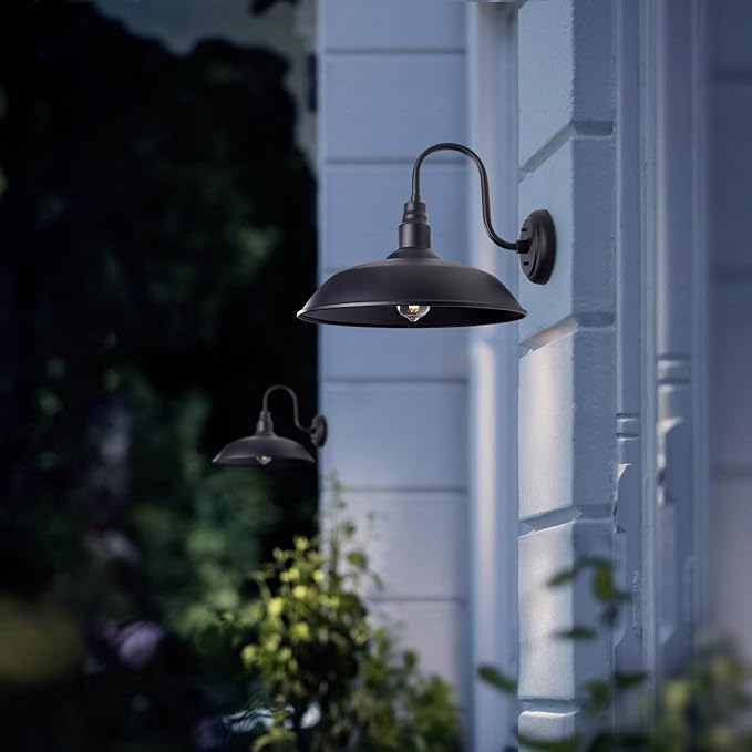 16 Inch Dome Barn Light for Porch, Large Gooseneck Outdoor Light Fixture for - Image 3